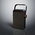 Modern Portable Speaker With Carbon Fiber Texture Digital Display And Handle Knob