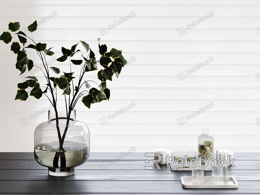 Modern Vase Ornaments Vase Desktop Ornaments Plant model