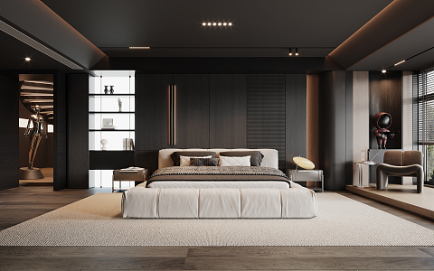 Modern Minotti Bedroom 3d model