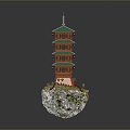 Temple Tower Stone Takatong Tower Mayan Stone Tower Totem Tribal Totem Ancient Remains Ancient Cultural Relics 3d model