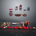 Assorted Daily Household Items Collection With Kitchen Tools And Decorative Accessories 3d model