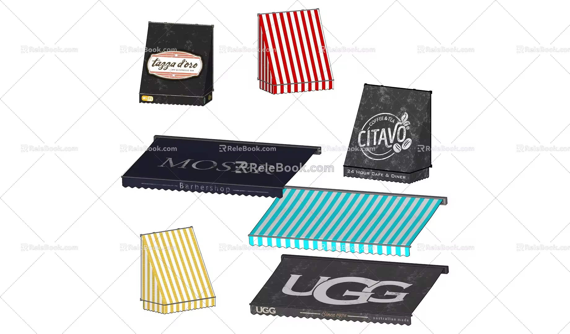Modern Awning Canopy Awning Combination Fabric Awning 3d model