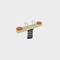 Creative Garden Decor With Wooden Bar Metal Rings Orange Pads And Spring Base