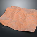 Realistic Orange Mountainous Terrain 3D Model With Detailed Rough Surface Texture 3d model