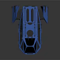 Advanced Blue Space Exploration Rover With Futuristic Design Open Hatches And Lights