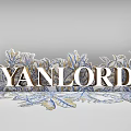 YANLORD Themed Art Installation With Intricate Blue And Yellow Leaf Decorations