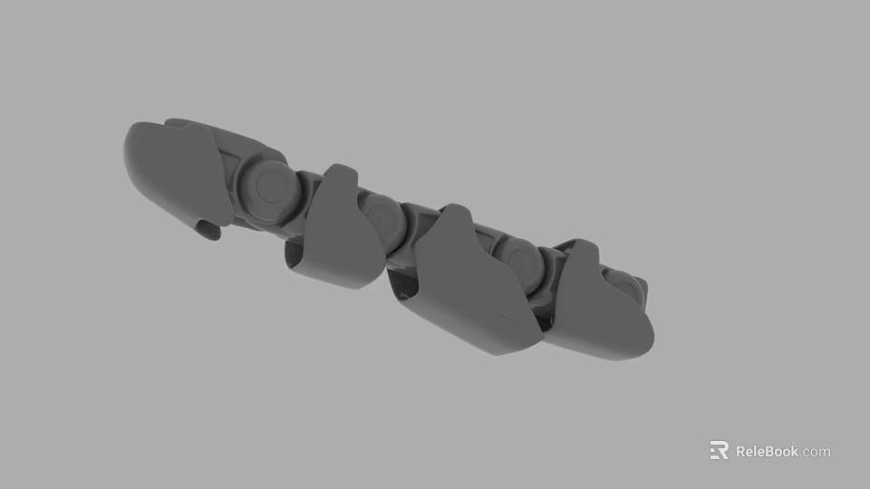 Gray Industrial Mechanical Part 3D Model With Segmented Structure And Circular Elements 3d model 