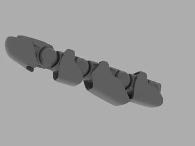 Gray Industrial Mechanical Part 3D Model With Segmented Structure And Circular Elements 3d model