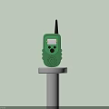 Green Doorbell With Black Antenna And White Base For Home Entrance Decor