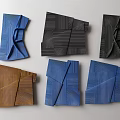 Modern Wall Decor With 3D Folded Geometric Shapes Blue Black Brown Designs 3d model