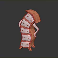 Orange Anthropomorphic Chest of Drawers With Multiple Drawers Arm Like Details And Unique Top Structure