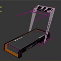 ULTIMATE BODY Home Fitness Treadmill with Display Panel Handrails and Orange Accents White Black Design