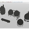 Spherical tank horizontal tank gas tank storage tank industrial equipment 3d model