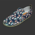 Blue Slip On Shoes With Cute Colorful Cartoon Patterns And Lightweight Sole