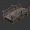 Classic Stone Arch Bridge Structure Featuring Ornate Railing And Two Arch Openings In Stone Masonry