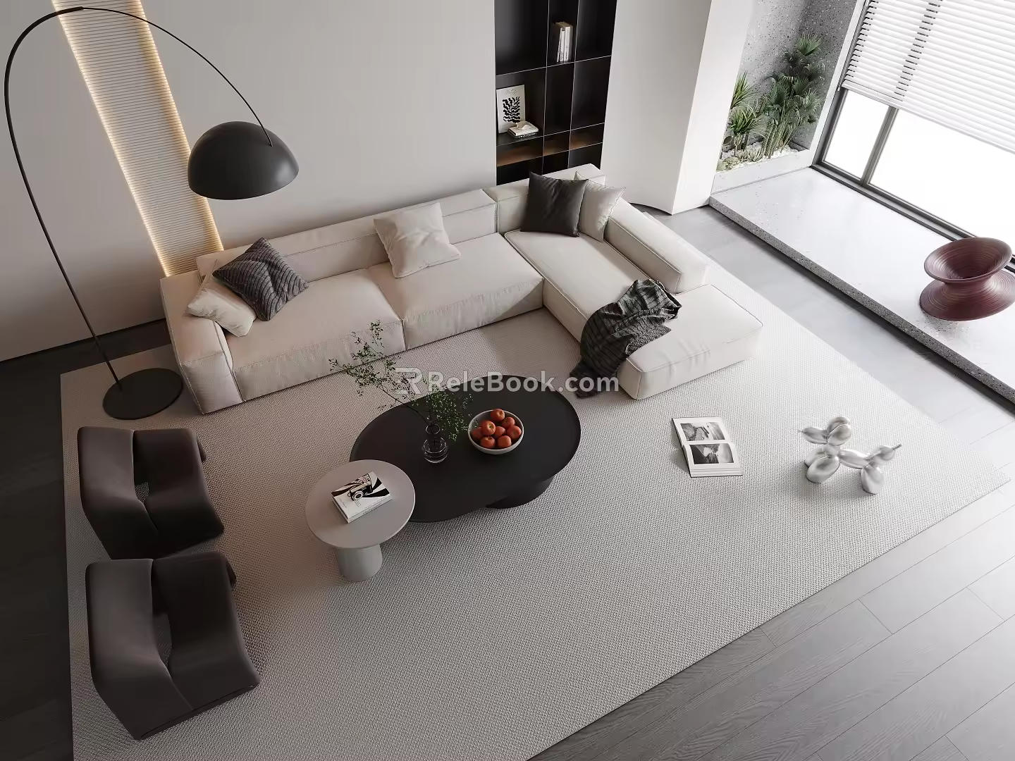 Sofa coffee table combination 3d model