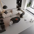 Sofa coffee table combination 3d model