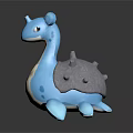 Cute Blue And White Stuffed Turtle Toy With Gray Shell Structure