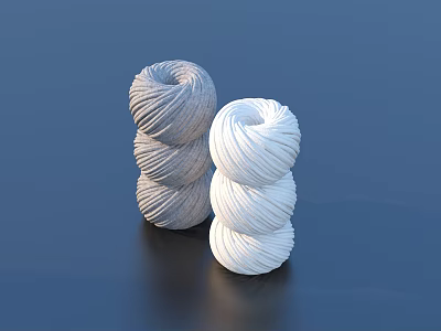 Stacked Soft Gray And White Yarn Balls As Practical Household Supplies 3d model