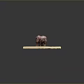 Artistic Rhinoceros Model With Scaly Tiled Design Standing On Light Colored Base