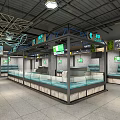 Modern Supermarket Department Store Interior With Shelves Fresh Produce And Signage
