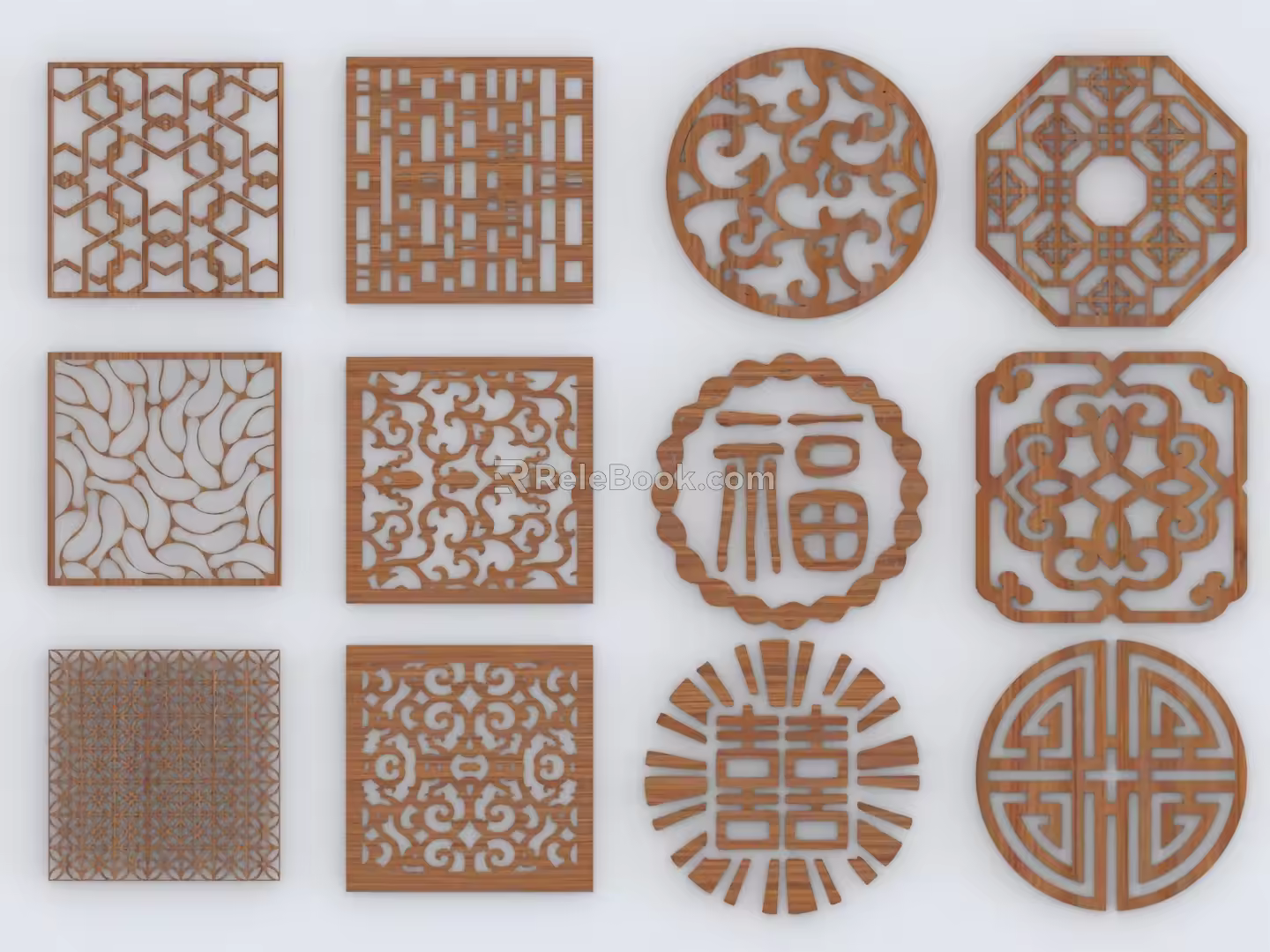 Chinese Style Carved Window Chinese Style Carved Classical Window Flower Window Chinese Style Flower Window Carving 3d model