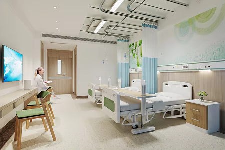 Modern Ward Hospital Ward 3d model