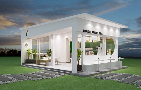 Modern Milk Tea Shop 3d model