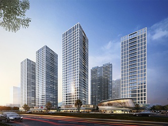 Modern Commercial Street Hangzhou Poly Binjiang 3d model