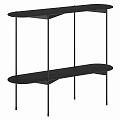 Black Metal Frame Shelf With Multiple Open Layers For Modern Home Storage 3d model