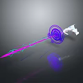 Sci Fi Weapon Design With Glowing Purple Pink Lights And Circular Halo