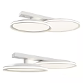 Modern Double Round White Ceiling Lights Sleek Interior Lighting Fixture 3d model