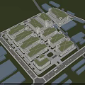 Industrial Factory Complex With Planned Layout Multiple Buildings And Surrounding Roads 3d model