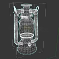 Vintage Rustic Lantern With Metal Frame And Glass Shade On Dark Background