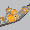 Garden Landscape Featuring Scenic Tourist Train With Orange Silver Design And Wheel Structure
