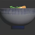 Delicious Ramen Noodles In Blue And White Patterned Bowl With Soft Boiled Egg Green Onions