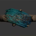 Copper Colored Ring With Turquoise Rectangular Gemstone In Claw Setting Design