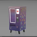 Purple Gradient Vending Machine With Colorful Decorative Stickers And Stylish Design