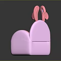 Unusual Pink Sofa With Rabbit Ears For Kids Cute Room Design