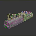 Vintage Steam Train Model With Detailed Metal Texture And Reflective Surface