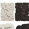 Modern 3D Wall Decor With White And Black Curved Patterns 3d model