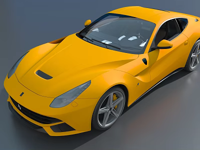 Yellow Sports Car Featuring Sleek Design Sporty Exterior And Alloy Wheels 3d model