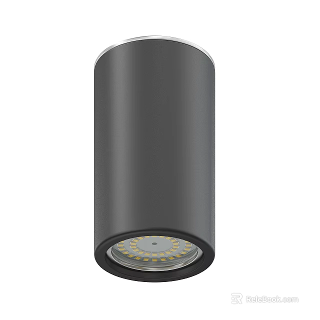 Black Cylindrical LED Downlight Spotlight Modern Design for Indoor Ceiling Lighting 3d model 