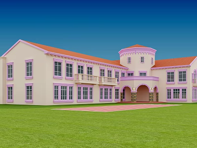 Jianou Kindergarten Building Kindergarten Facade 3d model