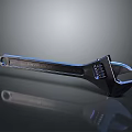 Chrome Plated Adjustable Wrench Hardware Tool With Adjustable Jaw And Reflective Surface
