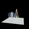 Lighted Tree Shaped And Cone Shaped Decorative Structures For Outdoor Illumination 3d model
