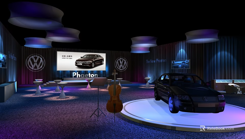 Volkswagen Photon Car Showroom Display With Screen Cello And Lighting 3d model 