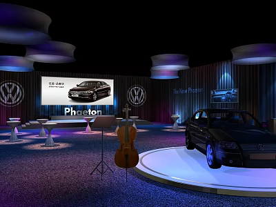Volkswagen Photon Car Showroom Display With Screen Cello And Lighting 3d model
