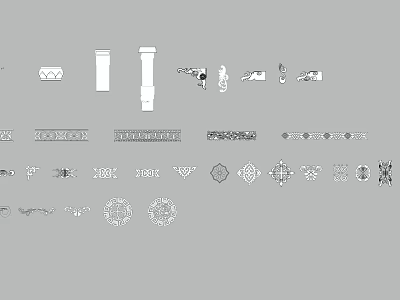 Decorative Carving Designs With Various Intricate Patterns And Ornamental Elements 3d model