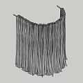 Modern Gray Gradient Velvet Curtain With Soft Pleated Design And Elegant Drapery 3d model